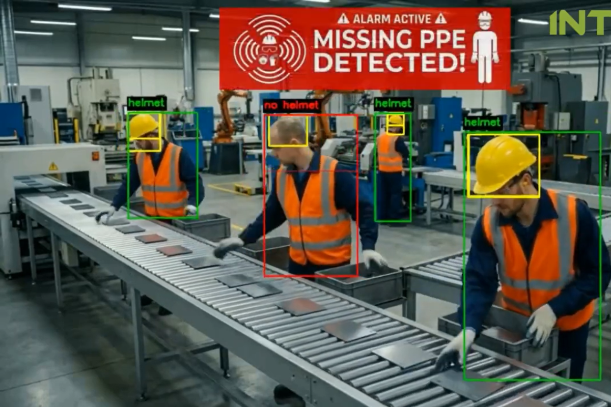 Analítica de video con inteligencia artificial supervisando una planta industrial