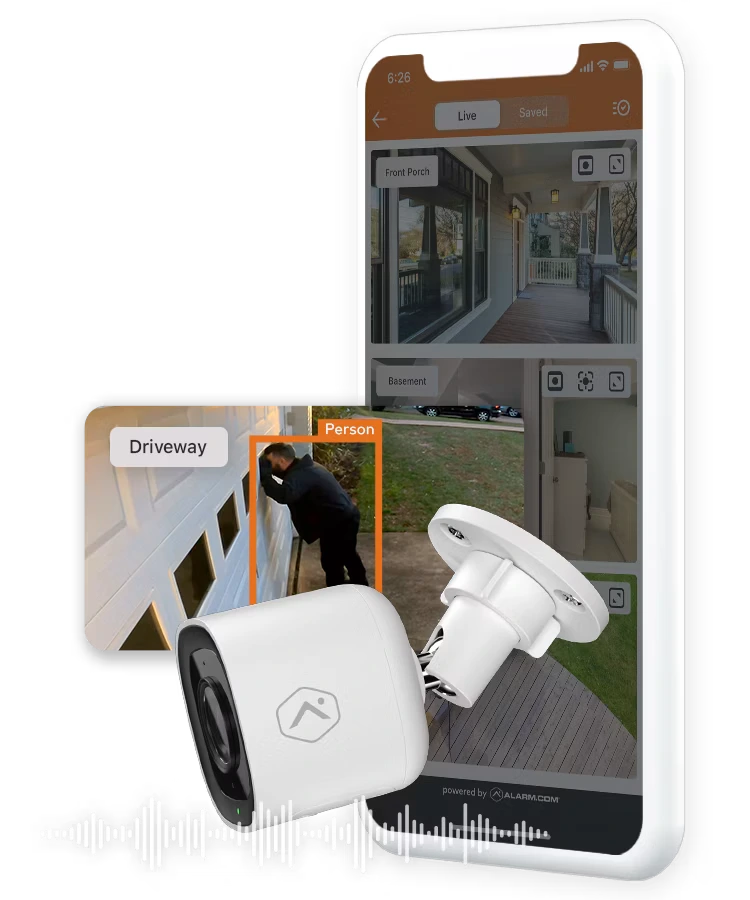 Cámara Alarm.com con inteligencia artificial para el hogar