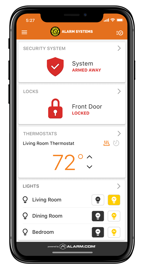 App móvil Alarm.com para controlar alarma, cerraduras y luces - Who's In Guadalajara